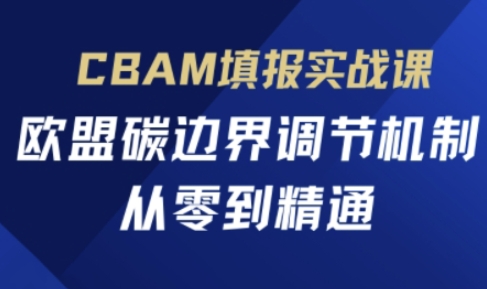 CBAM填报实战课，欧盟碳边界调节机制，从零到精通-众缘演示