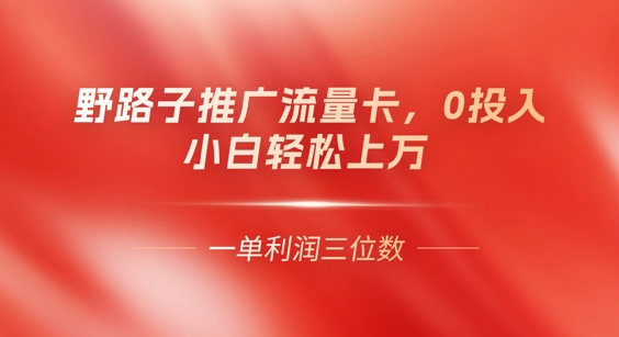 0门槛推广流量卡，一单收益上百，0投入，小白月入过W-众缘演示