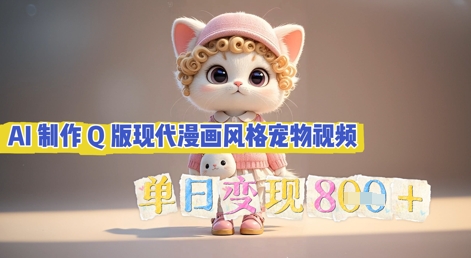 AI制作Q版现代漫画风格宠物视频，单日变现几张-众缘演示